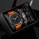 3PCS Men Watch Minimalist Luxury Bracelet Set Gift for Boyfriend Leather Quartz Wristwatches Fashion Casual Skull Bracelet Reloj Other Image