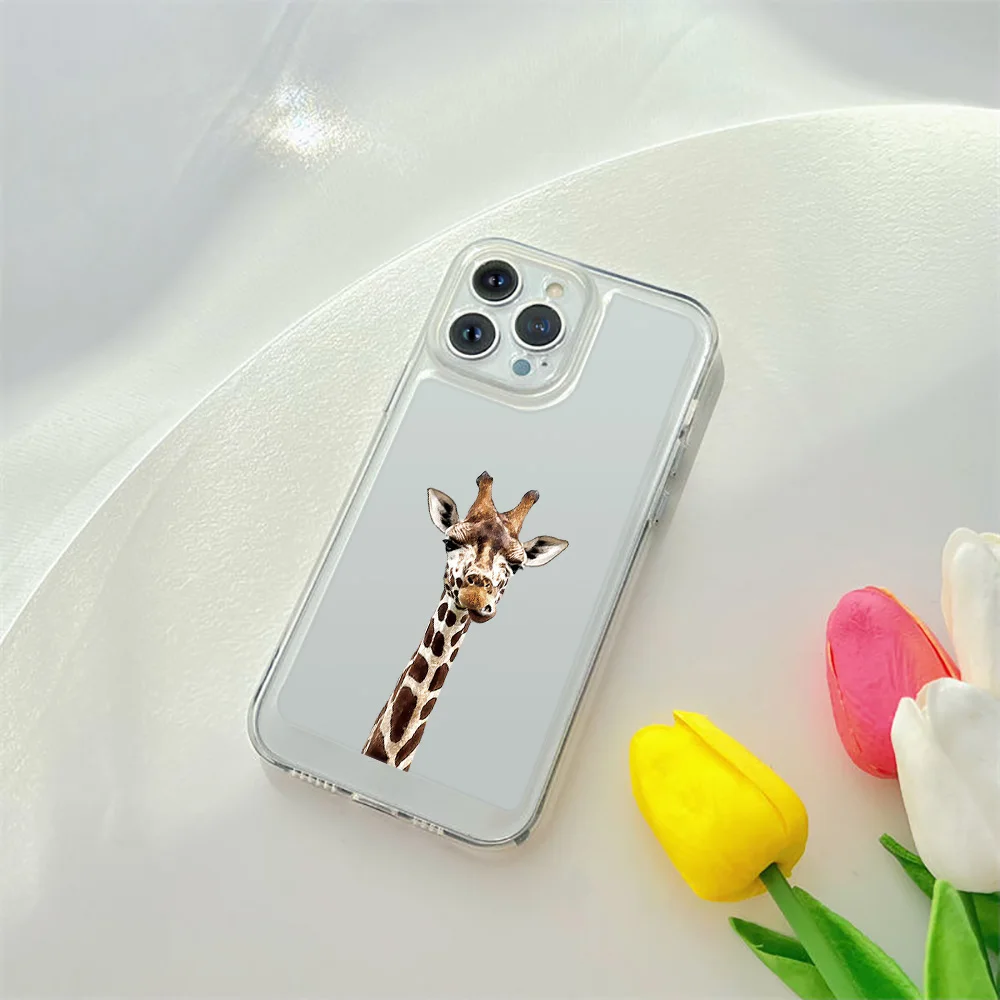 

Giraffe Animal Phone Case For iPhone 14 Plus 12 ProMax Cases For iPhone 13 Mini 11 7 8 XR XS Max Transparent Soft Silicone Cover