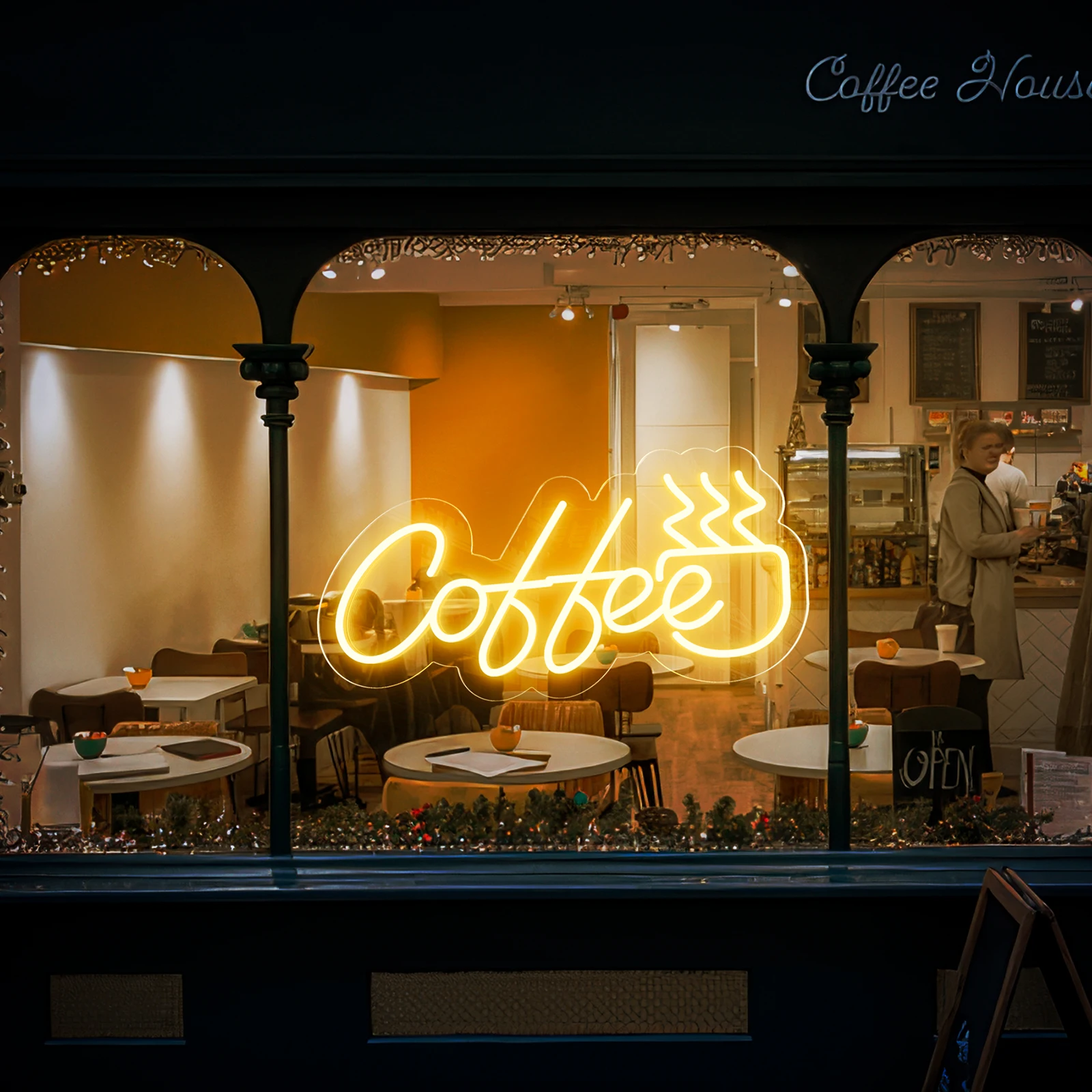Светодиодный потолочный светильник Kawy z filiżanką LED Neon Art Sign Light For Party Room Pub Club Milk Tea Coffee