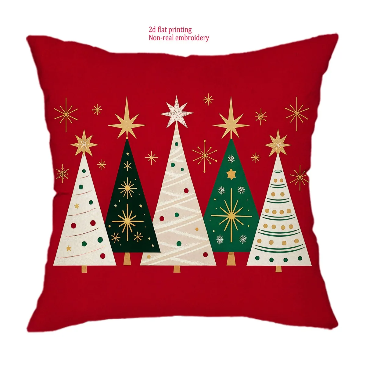 

Красные наволочки с принтом Рождественская елка 40x40 см