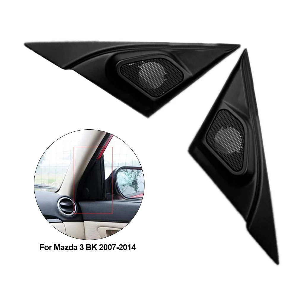 

2PCS Car Front Column Triple-cornered Bracket Tweeter Cover Car Audio Speakers Protector for Mazda 3 BK 2007-2014