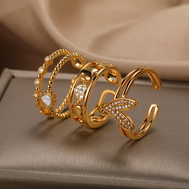 Изящные циркониевые кольца на палец с любовным сердцем для женщин новая модная