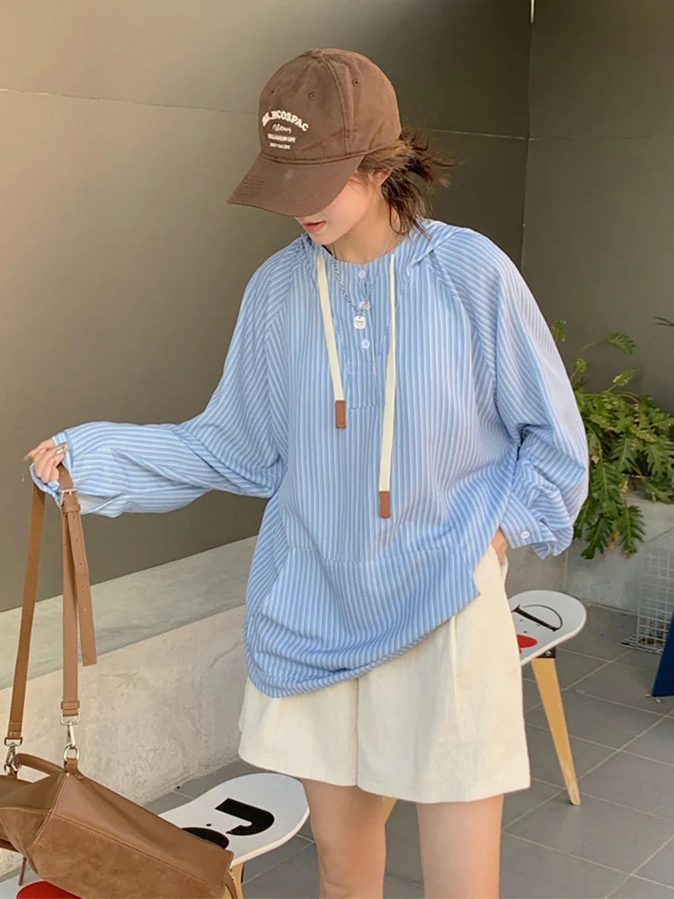 Женская рубашка с длинным рукавом Повседневная Свободная в стиле ретро