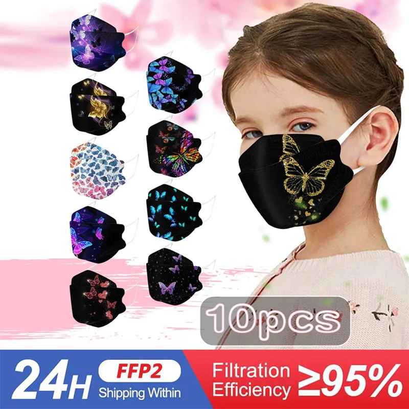 

10PCS Kids Fish KN95 FFP2 Mask FPP2 Approved Masks Dust Respirator Protective Face Masks FPP2 Mask ffp2masks mascarillas niños