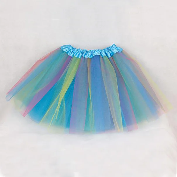 Радужная юбка-пачка для девочек длиной 40 см детская танцевальная балетная