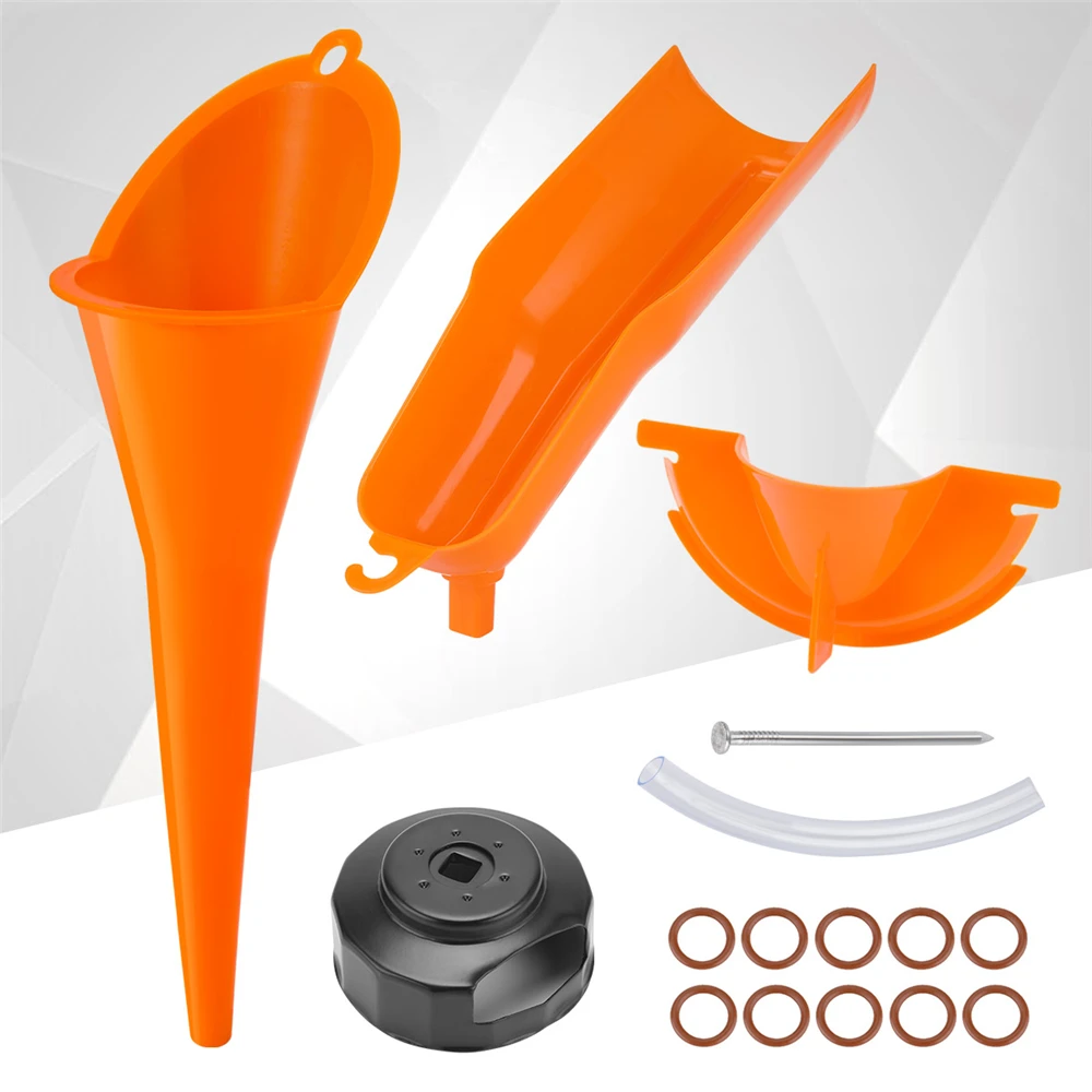 Оранжево-синий пластиковый автомобильный мотоциклетный первичный чехол, воронка для масляного наполнения, инструмент для Harley Touring Dyna Sportster Softail 1999-2017