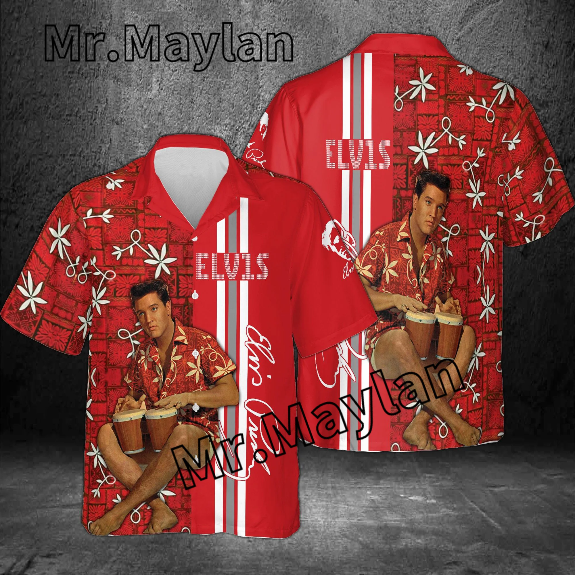 

The King Elvis Presley 3D Shirt Hawaii Shirt Men Summer Short Sleeve Shirt Men Shirts 2022 Oversized 5XL shirt Chemise Homme-881