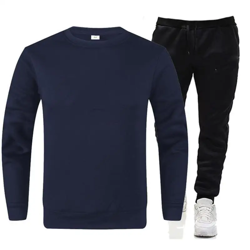

Men's Sports Suit 2-Piece Suit Casual Sports Shirt+Sports Pants Solid Color Sports Suit 2023 Spring and Autumn