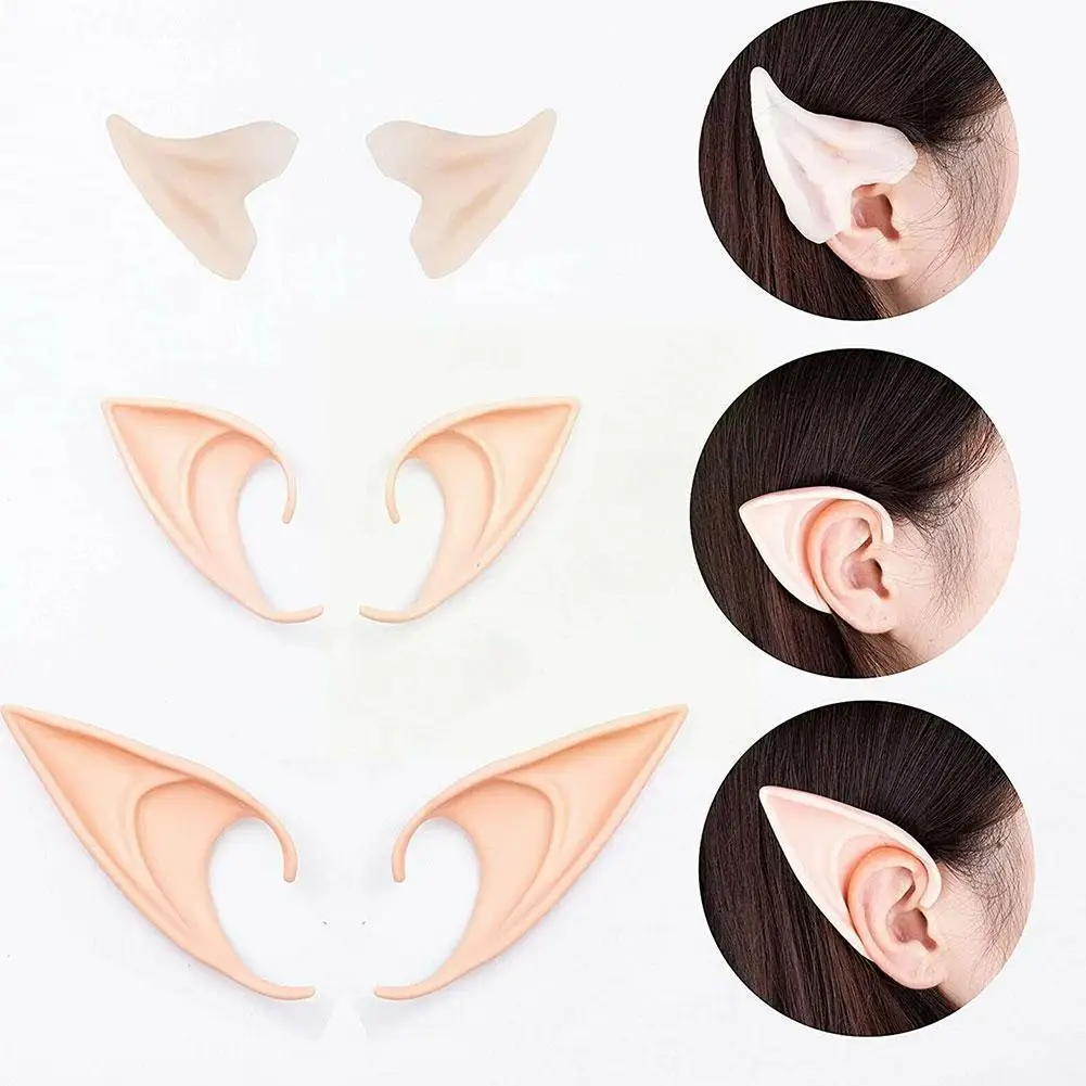 

Аксессуары для косплея Elf Ears Fairy, наконечники на Хэллоуин, Рождество, Хэллоуин, мягкий латексный костюм для вечеринки, накладные реквизиты, з...