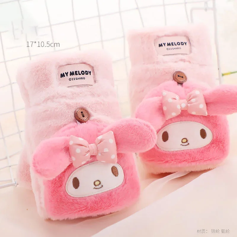 Плюшевые перчатки Sanrio Kuromi My Melody аниме зимний флип-чехол на полпальца удобные