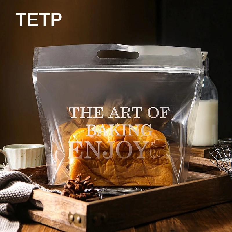 TETP 50 шт. Прозрачные пакеты для хлеба с ручкой Вечеринка Ручная Работа Для 450 г