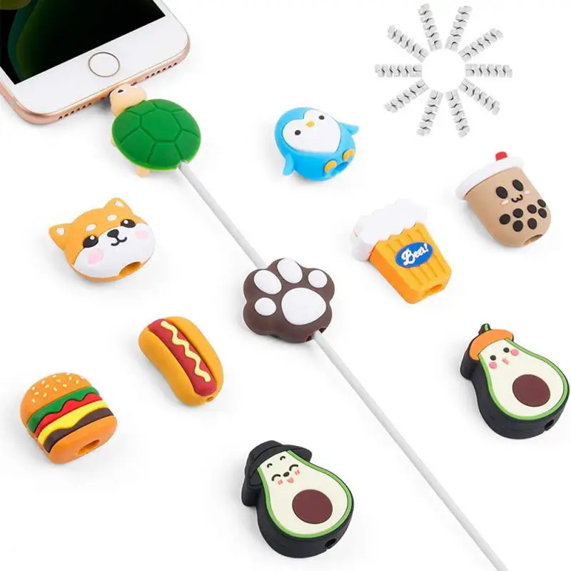 

Mobile Phone Data Cable Protective Cover Cartoon Data Cable Protective Cover Set Bite And Fixation Device Suitable For IPhone