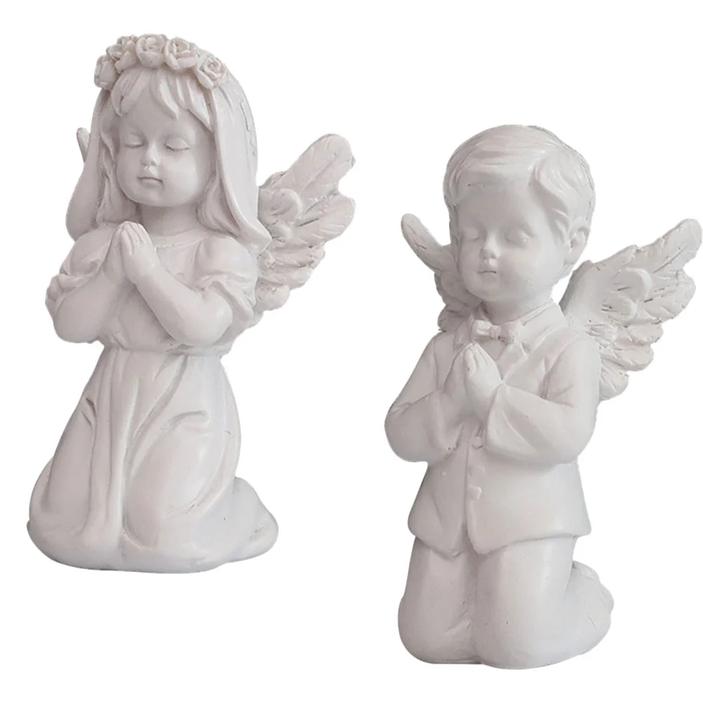

Angel Statue Figurine Resin Cherub Figurines Praying Garden Guardian Little Sculpture Statues Decor Boy Decoration Wedding Girl