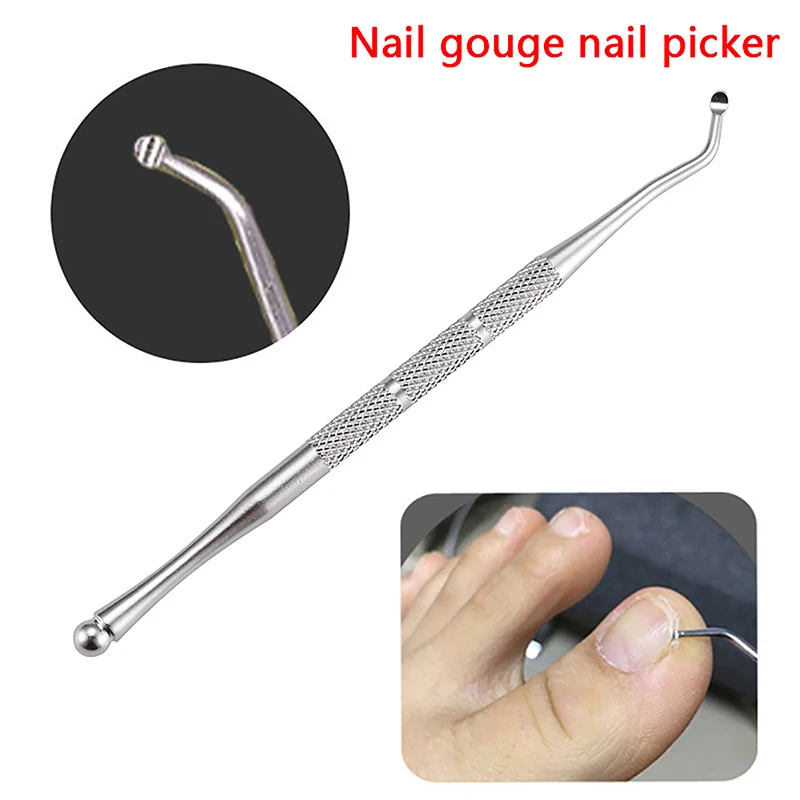 

1 Pc Stainless Steel Dirt Remove Stick Cleaning Tool Dual End Ingrown Nail Corrector Manicure Pedicure Foot Care Nail Picker