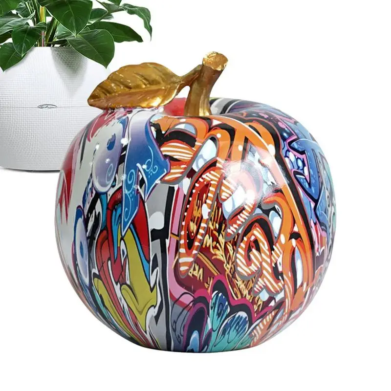 

Graffiti Art Fruit Sculptures Colorful Graffiti Statues Reusable Fruit Figurines Home Decor Modern Abstract Home Decor For