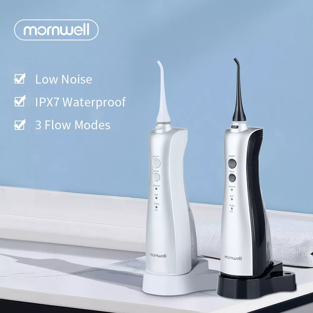 

Portable Oral Irrigator Inductive Rechargeable Dental Water Flosser Jet 3 Modes Irrigator Dental Teeth Cleaner + 5 Jet Tip