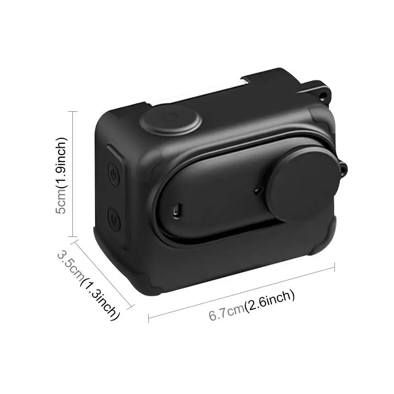 Фото Силиконовый чехол PULUZ для зарядного бокса Insta360 GO 3S с крышкой для объектива и ремешком (черный) №2