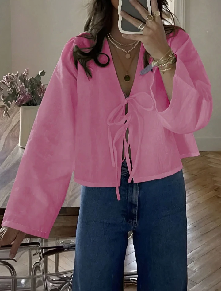 Женские блузки в социальном стиле осень-зима 2024 новейший частный сервер