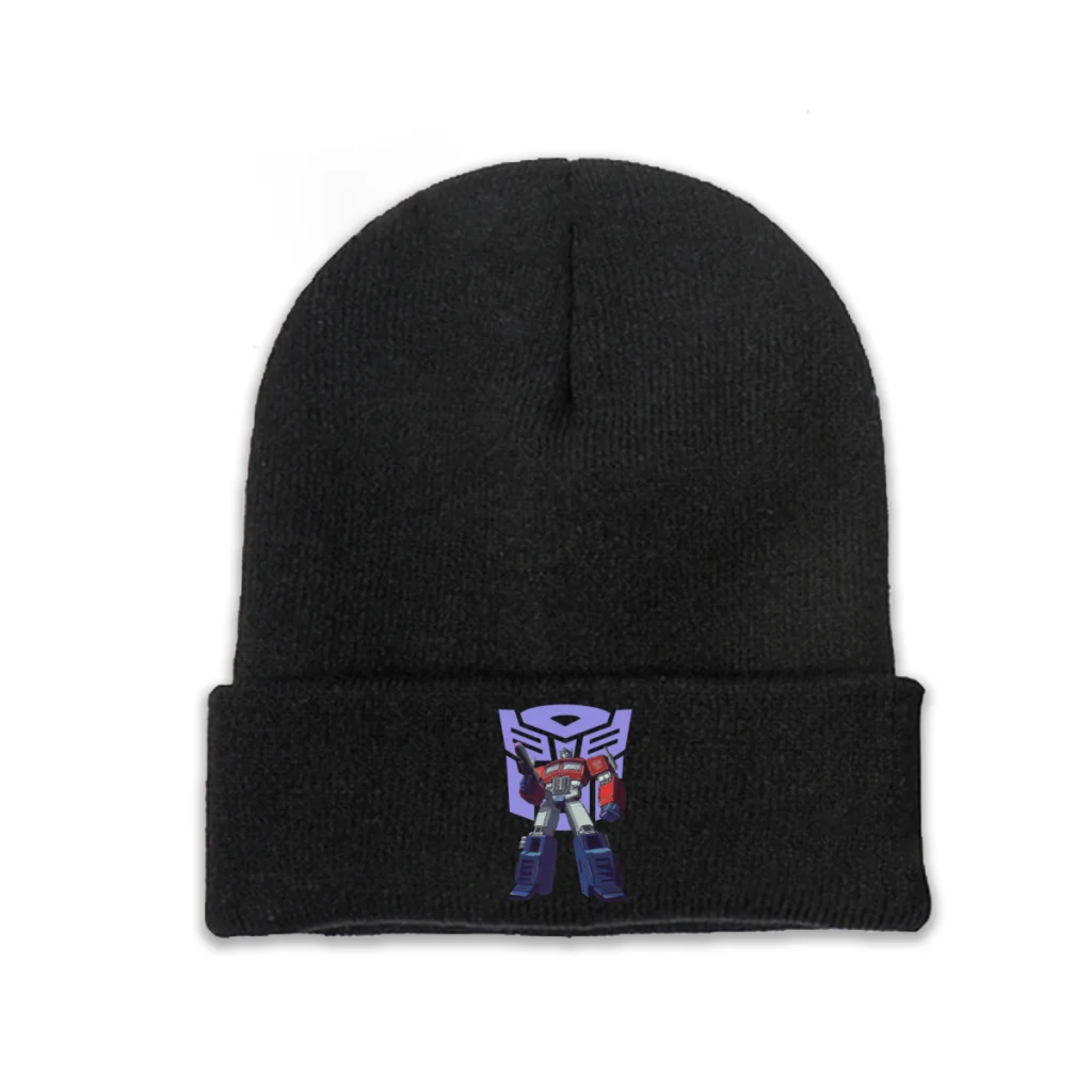 

Optimus Autobots Roll Out Skullies Beanie Transformers Science Fiction Action Film Knitted Bonnet Warm Cap Brimless Elastic Hat