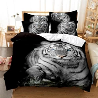 white tiger bedding set duvet cover set 3d bedding digital printing bed linen queen size bedding set fashion design