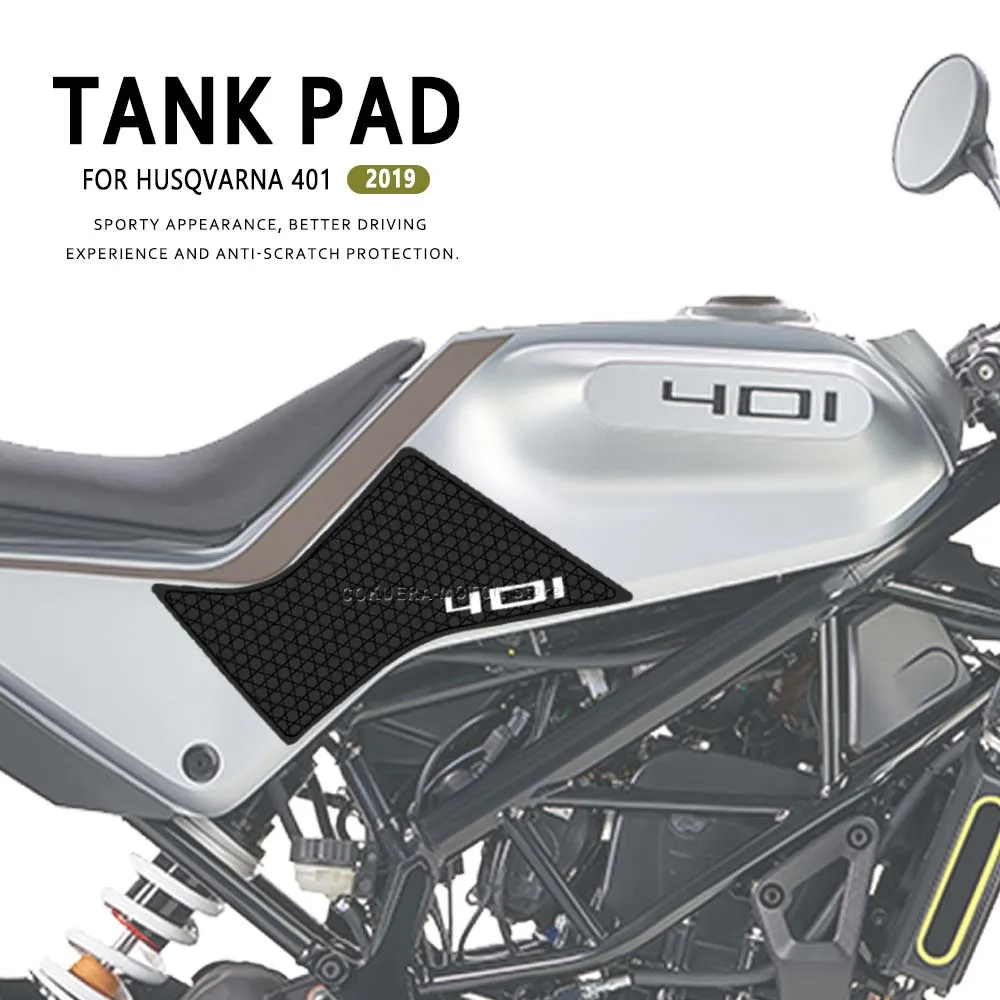 

For Husqvarna Svartpilen 401 2019- Motorcycle accessories Non-Slip Side Fuel Tank Stickers Pad Rubber Sticker
