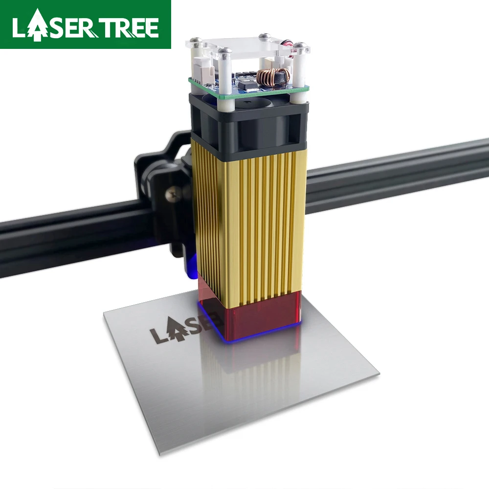 LASER TREE 40W Fixed Focus Laser Head, Compressed Spot Technology,450nm TTL Blue Light Module for Laser DIY Wood Engraving Tools