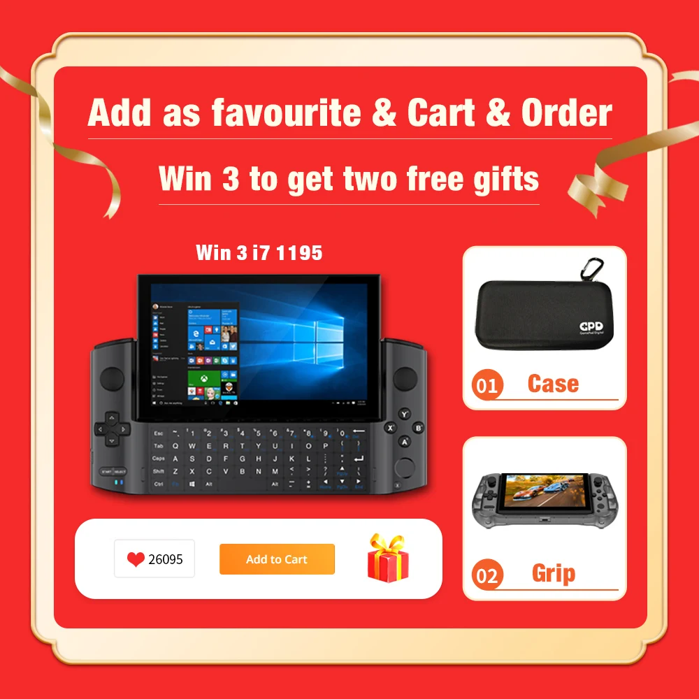 

Gaming Laptop Handheld GPD WIN 3 Mini PC Notebook 6 Inch Touch IPS Screen CPU Intel Core i7 RAM 16GB SSD 1TB Backlit Keyboard