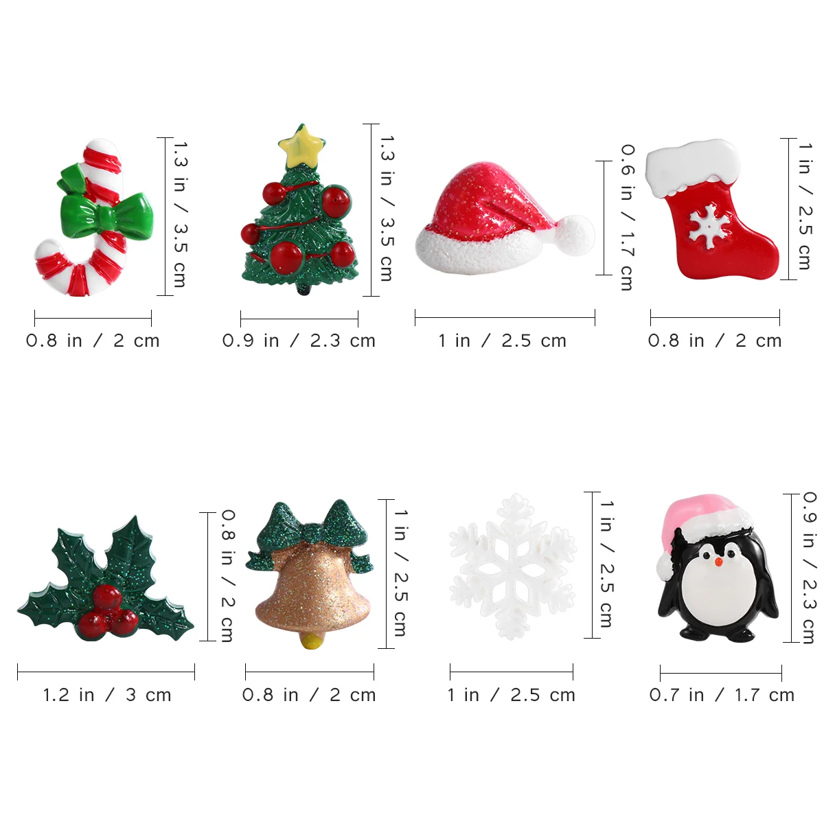 SUPVOX 50 шт. подвески из смешанной смолы с плоской задней частью рождественские