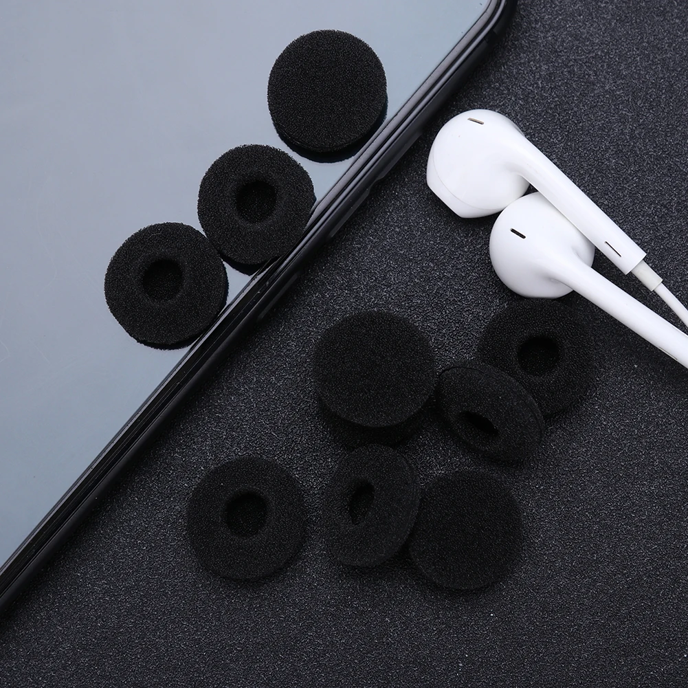 

10pcs Wireless Earphone Earbuds Soft Sponge Foam Earpads Ear Sleeve Cover Replacement for MP3 MP4 Mobile Phone Headset