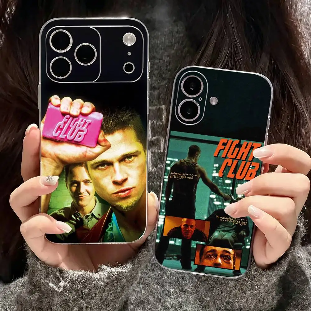 Фото Модный уникальный чехол F-Fight C-Club Movie для iPhone 17, 16, 15, 14, 13, 12, 11 Plus, Pro Max, мягкий прозрачный чехол №1