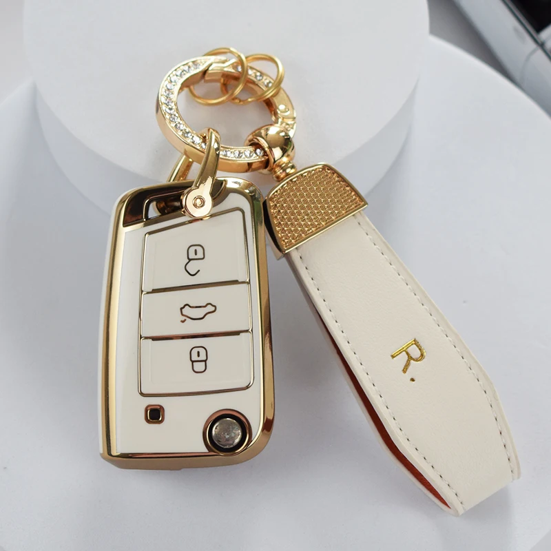 Чехол для автомобильного ключа из ТПУ, полная обложка для VW Volkswagen Golf 7 MK7 Tiguan MK2, Skoda Octavia, SEAT Ateca Leon FR 2 Ibiza