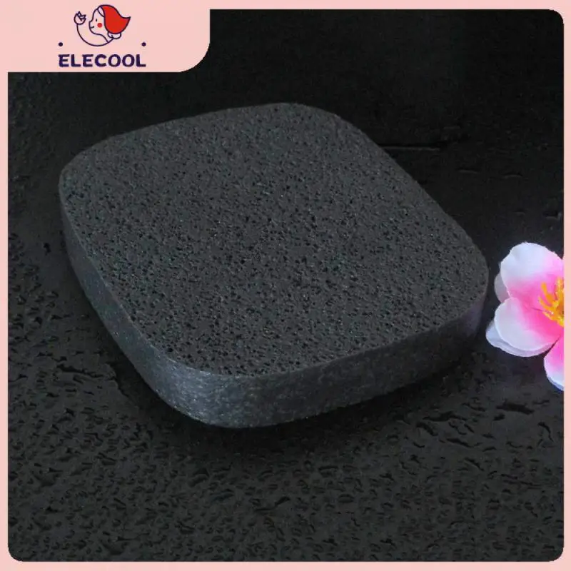 

1PC Pure natural black bamboo charcoal velvet wash face flutter sponge Wood Fiber cosmetic powder puff face delicate no residue