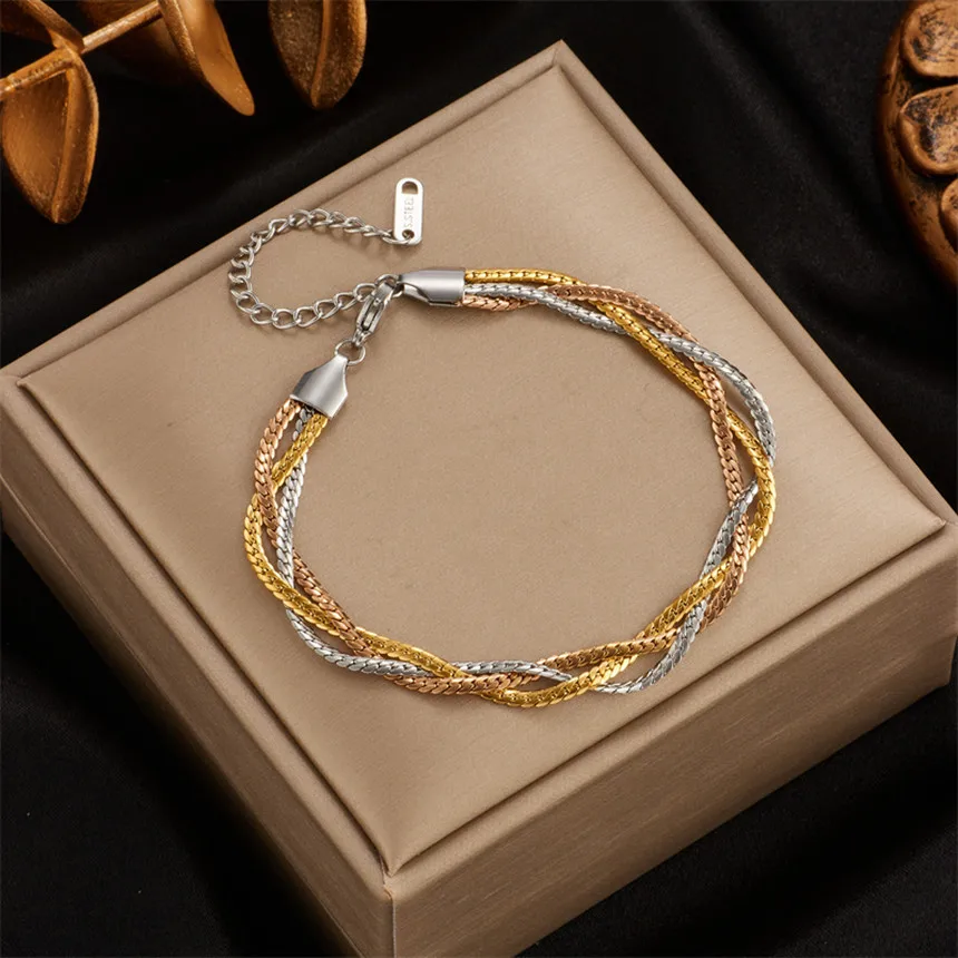 Плетеная цепочка из нержавеющей стали 316L пряжка для ремня браслет со звездами