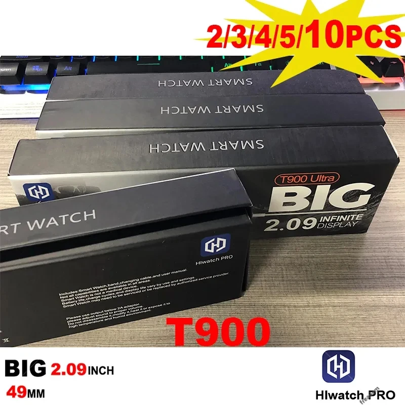 Смарт-часы T900 2/3/4/5/10 2 09 дюйма 49 мм