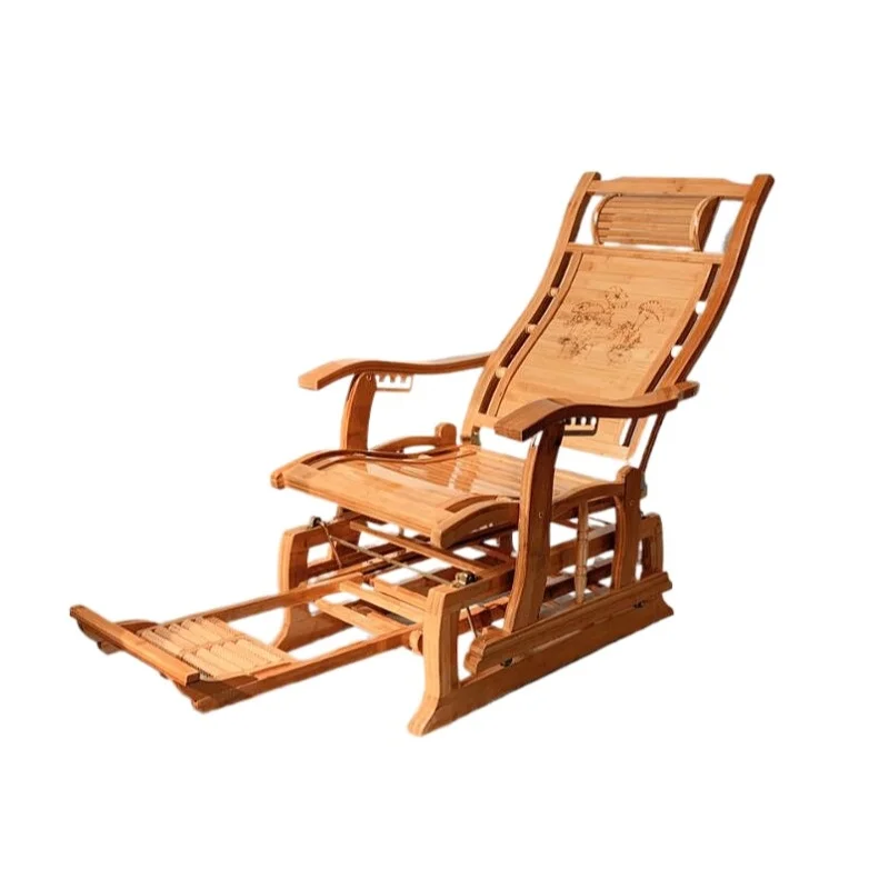 

Modern Bamboo Rocking Chair Adult Glider Rocker Natural Bamboo Furniture Indoor Living Room Chair Armchair Recliners for Elderly