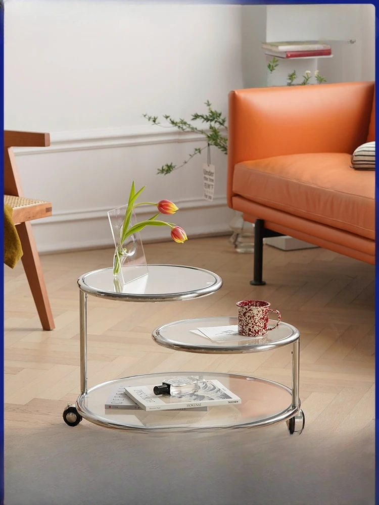 

Revolving coffee table 360 roller tempered glass vintage vintage furniture ins net red coffee table