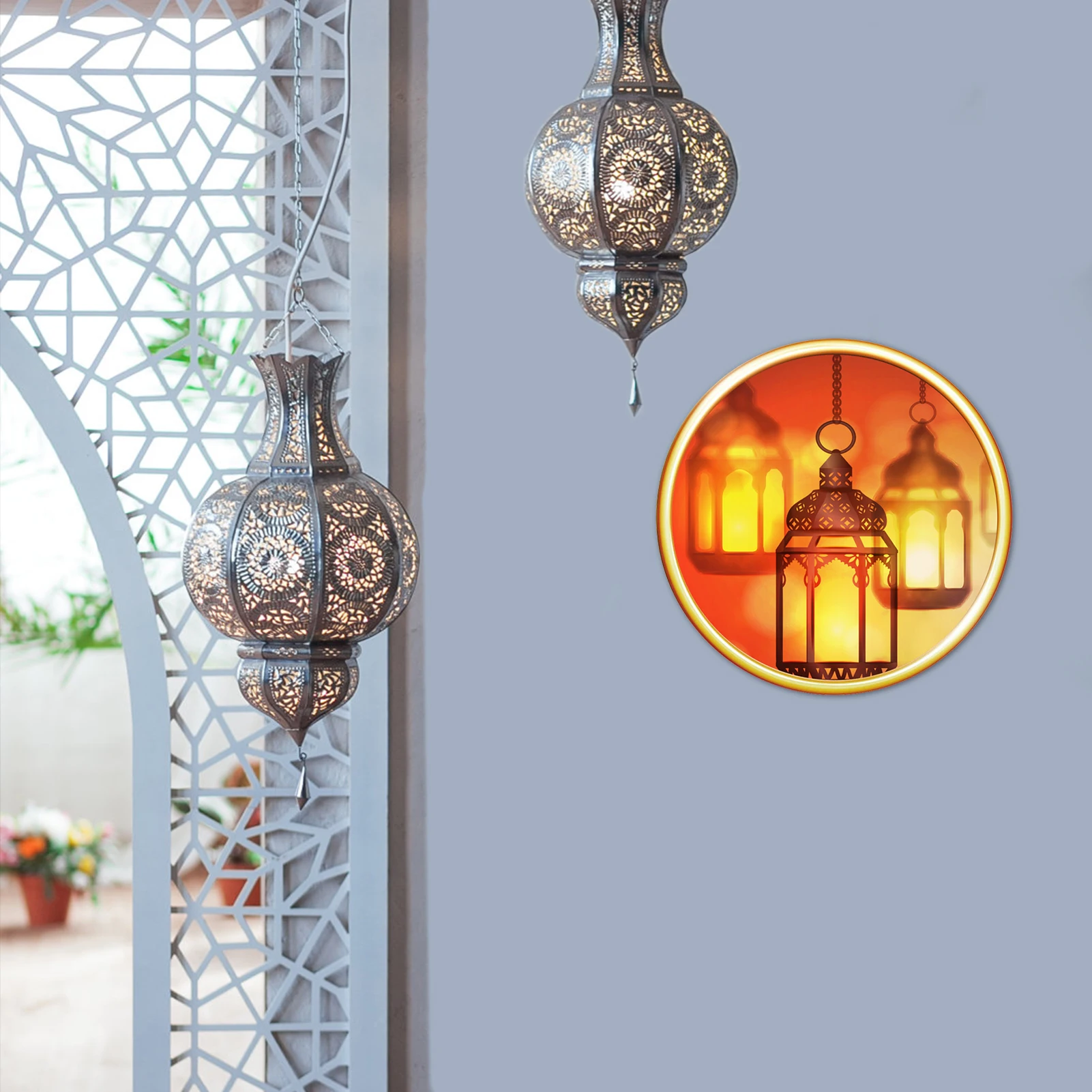 

Eid Mubarak Ramadan Wall DecorMoon Lantern Ramadan Eid Wall Stickers Eid Mubarak Ramadan Wall Decals Mosque Moon Decorative