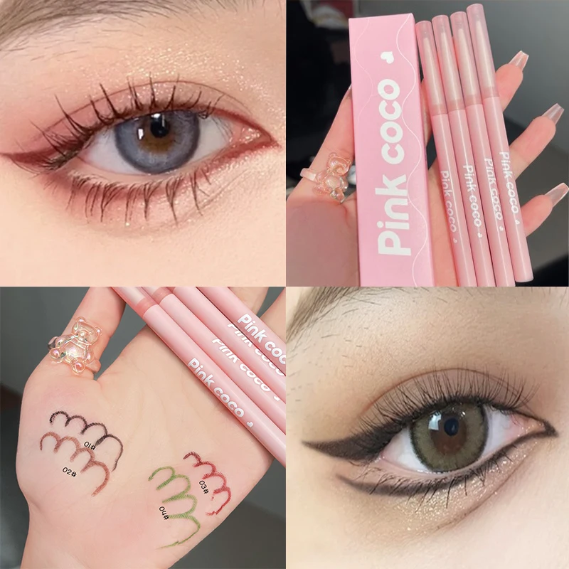 

4 Colors Eyeliner Gel Pen Waterproof and Sweat-proof Quick Drying EasyTo Outline Durable Waterproof Non Smudging Eyeliner Spot