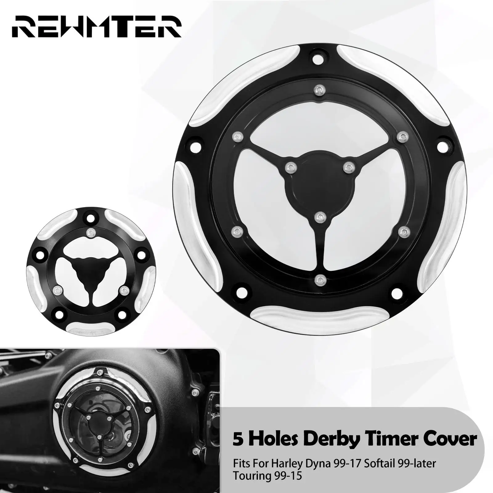 

Motorcycle CNC Derby Timing Timer Cover Engine Cover Aluminum For Harley Touring Softail Dyna Road King Heritage Fat Boy 1999-17