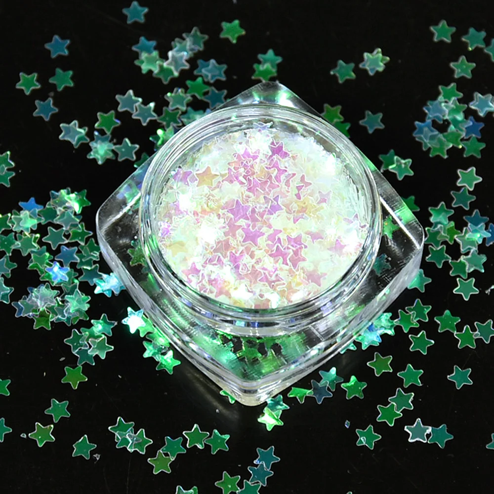 

Crystal Nail Art Glitter Iridescent Nails Chunky Glitter Star/Five-Pointed Star Fine Glitter Mix Holographic Sequins Nail Decor