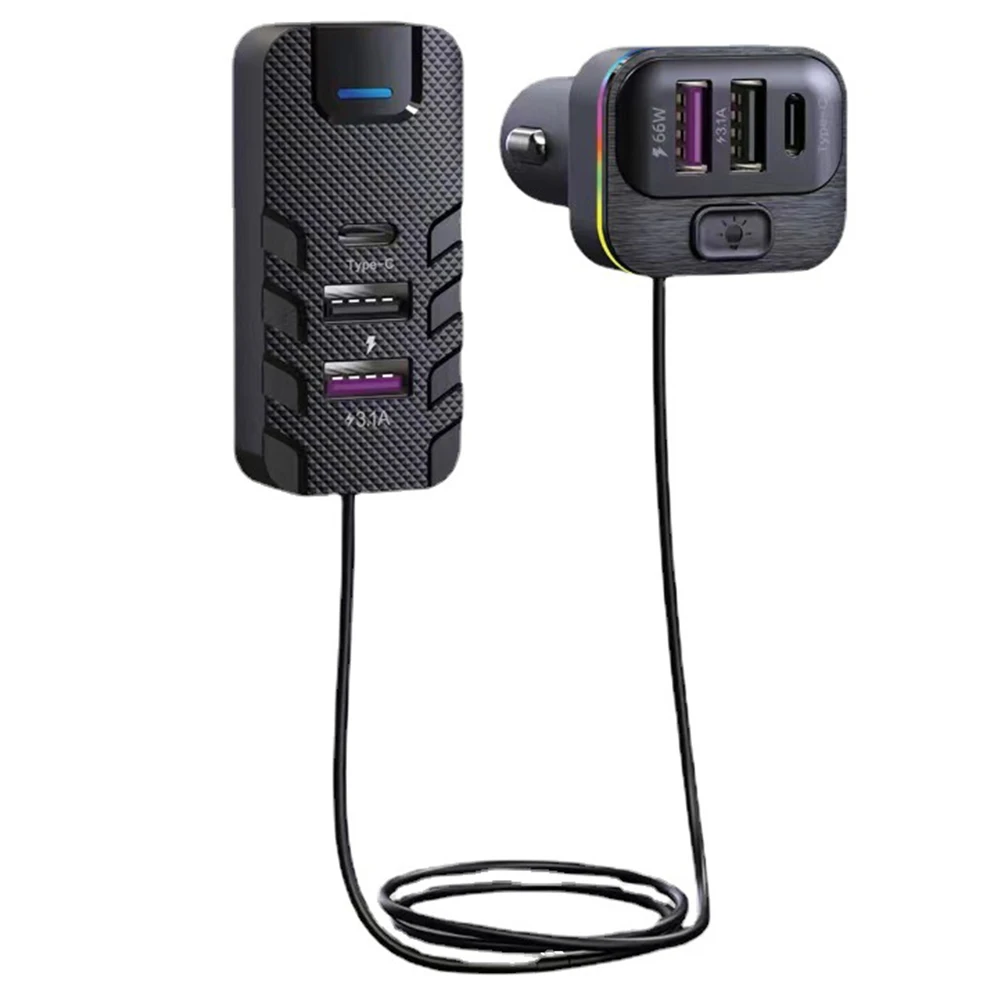 Зарядное устройство USB для автомобиля 66 Вт быстрая зарядка