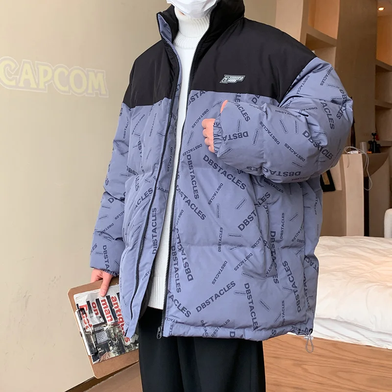 2023 Winter Jacket Men Parkas Warm Thicken Fashion Coat Harajuku Windbreaker Padded Coat Stand Collar Winter Coat Mens Clothing