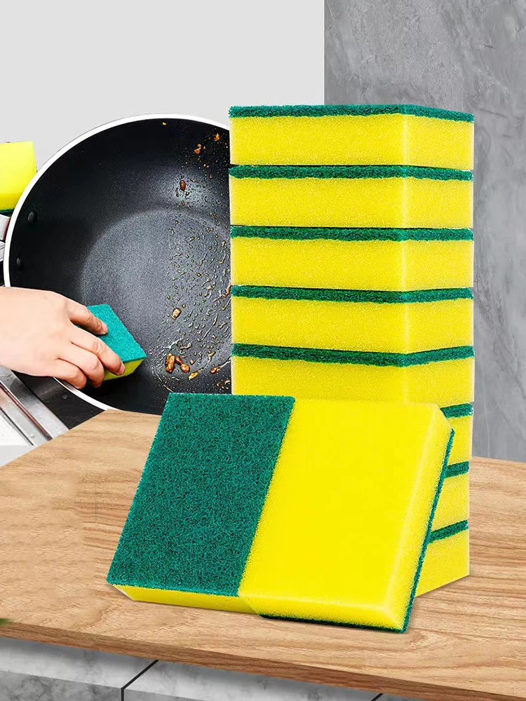 

Scrub Sponges For Washing Dishes and Cleaning Kitchen Double Sided Use Sponges Easy to Remove Oil Pollution Home Washing Tool