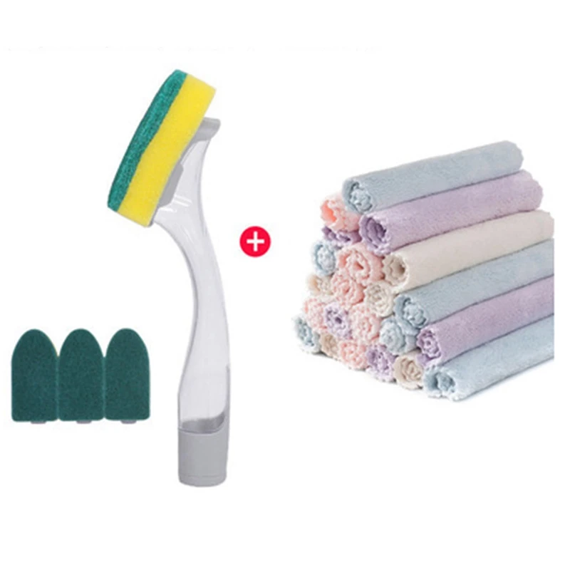 

Губки для мытья посуды, губка для мытья посуды, 1 палочка с 3 сменными губками с 5 тряпками