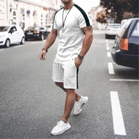 summer mens suit crocodile tracksuit short sleeve 2 piece outfit fashion streetwear new t shirt shorts printed set man for set