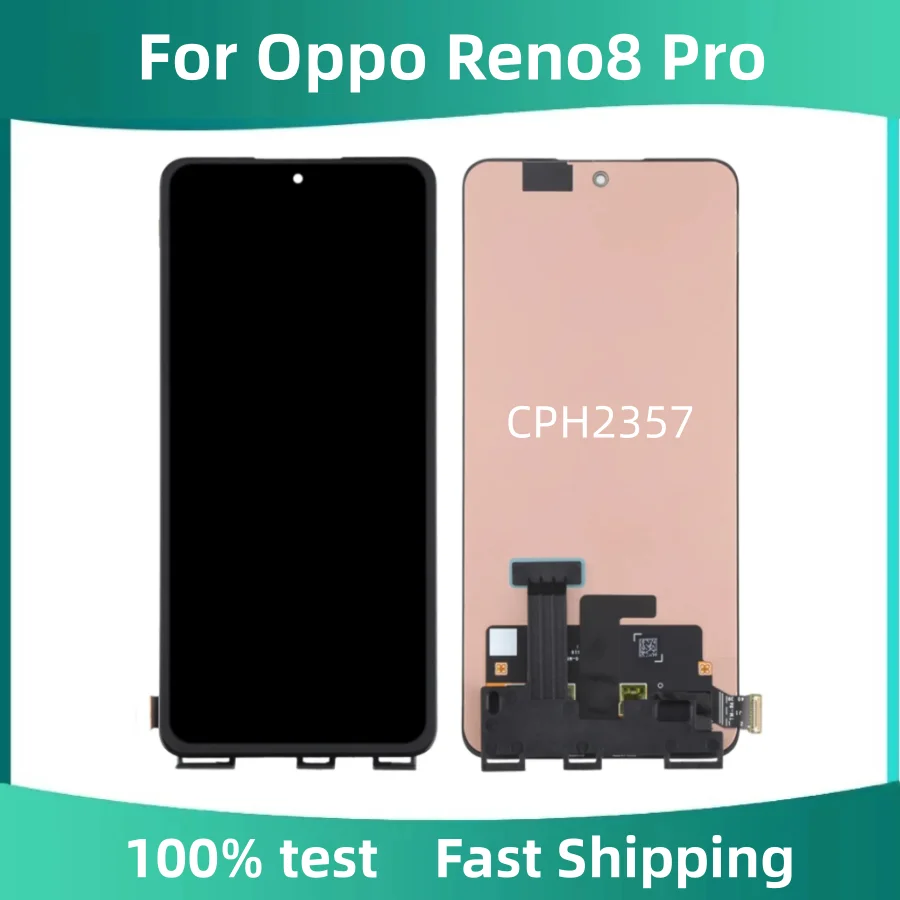 

6,7 ''AMOLED для Oppo Reno8 Pro 8pro lcd кодирующий преобразователь сенсорного экрана в сборе для Reno8 Pro CPH2357 Замена ЖК-дисплея