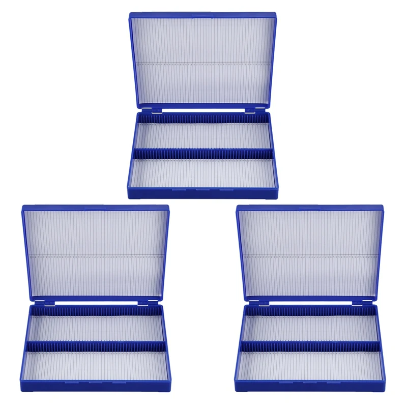 

Royal Blue Plastic Rectangle Hold 300 Microslide Slide Microscope Box