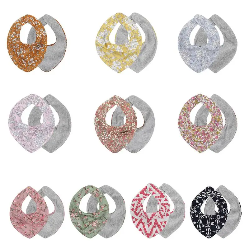 

Baby Saliva Towel Double Side Floral Bohemia Style Photography Props for Girls Vintage Newborn Bibs Boys Girls