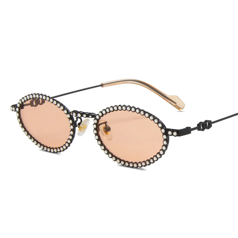 

Small Oval Full Crystal Shiny Sunglasses for Women New Fashion Alloy Rhinestone Hip Hop Sun Glasses Female 2000's Look Shades