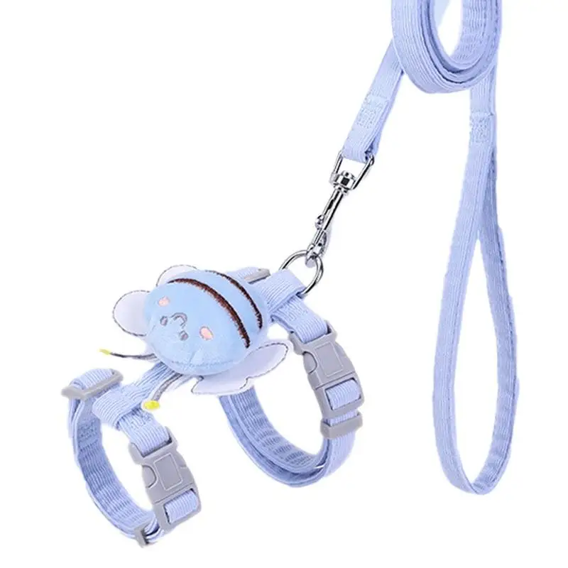 

Small Cat Harness Bite Resistant Small Cat Travel Escape Proof Harness Easy Control Soft Pet Traction Rope For Puppies Colorful